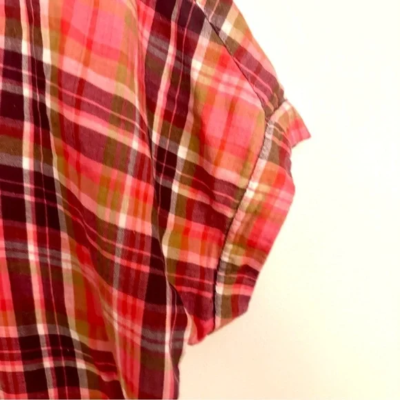 Soft Surroundings Plaid Short Sleeve Top Size Medium - Picture 4 of 12